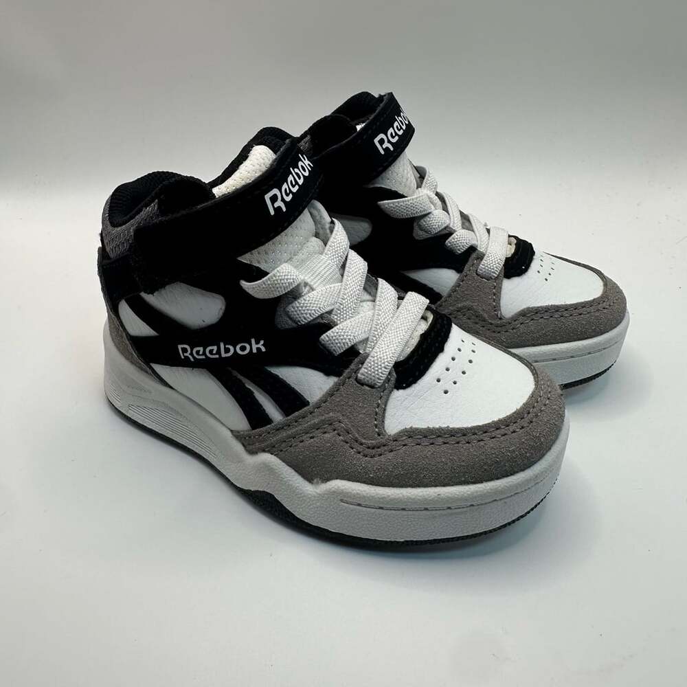 Reebok BB4900 Mid Shoes Size 5K Black White Gray Toddler Sneakers